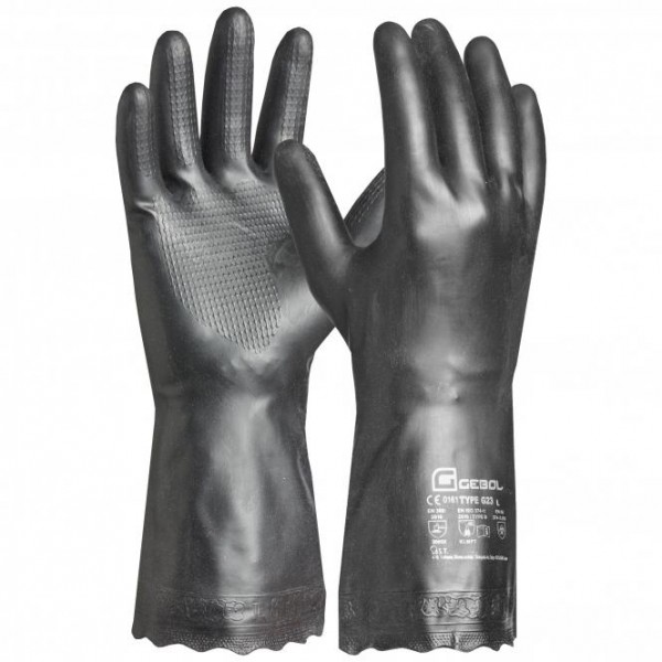 Gebol Carostar PVC-Chemikalienschutzhandschuhe schwarz