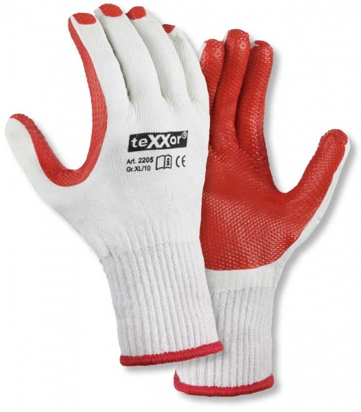 texxor 2205 Latex-Universalhandschuhe teilbeschichtet