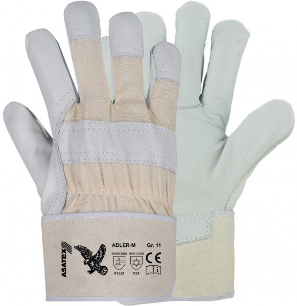 Asatex Adler-M Rindnarbenleder-Schutzhandschuhe