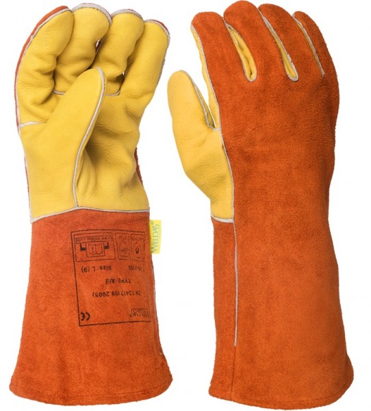 Weldas 10-2150 Schweißerhandschuhe aus Rindspaltleder
