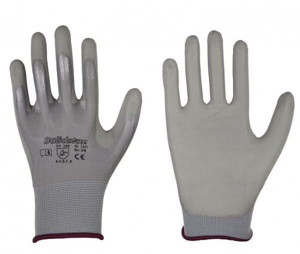 Solidstar 101327 PU-Schutzhandschuhe grau