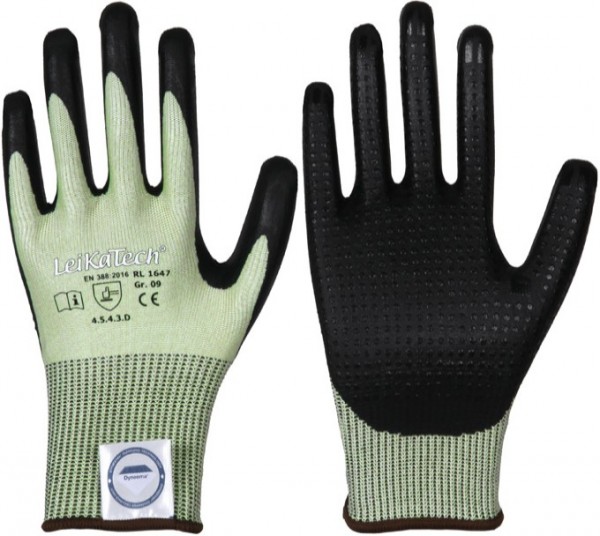 LeikaTech 1647 Dyneema Diamond Nitril Schnittschutzhandschuhe mit Noppen Level D
