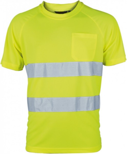 Vizwell VWT1BY Warnschutz-Piqué-T-Shirt leuchtgelb