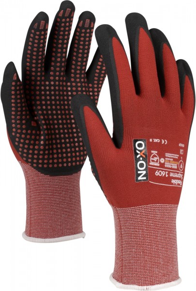 OX-ON Flexible Supreme 1609 Nitril-Schutzhandschuhe mit Noppen