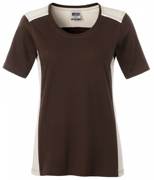 James & Nicholson JN859 Damen Workwear T-Shirt Kontrast in 8 Farben