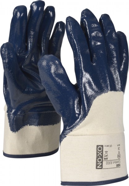 OX-ON NBR Comfort 8302 (Azur) Schutzhandschuhe mit Nitrilbeschichtung