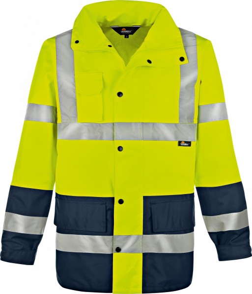 Vizwell VW61Y Warnschutz-Regenjacke leuchtgelb/marine