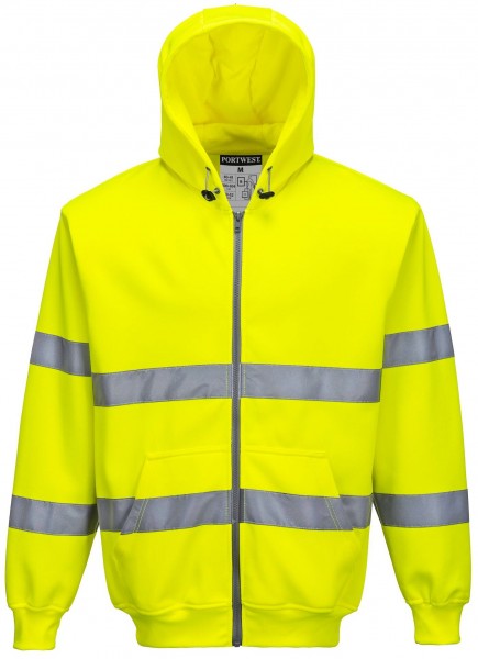 Portwest B305 Warnschutz Kapuzen-Sweatshirt mit Reißverschluss