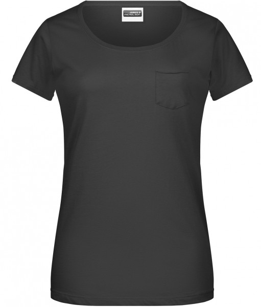 James & Nicholson 8003 Damen T-Shirt mit Brusttasche in 5 Farben