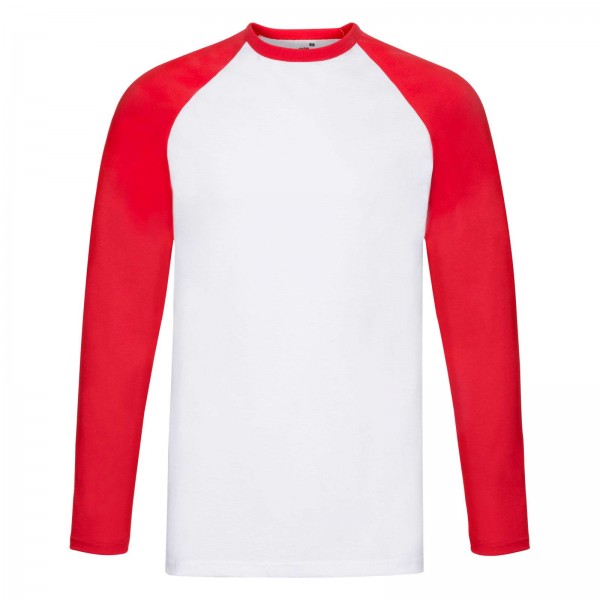 Fruit of The Loom Valueweight Long Sleeve Baseball T in 4 Farben