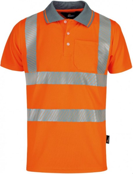 Vizwell VWPS3NO Warnschutz-Coolpass-Poloshirt leuchtorange