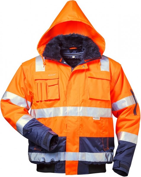 elysee 23459 OLIVER 4-in-1 Warnschutz-Pilotjacke leuchtorange-marine