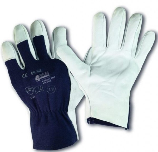 4Safe HWGBF Schutzhandschuhe aus Nappaleder