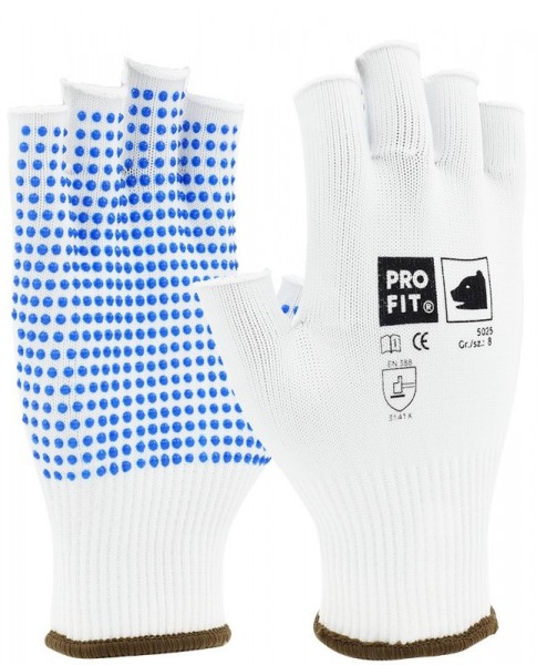 Pro-Fit 5025 Feinstrickhandschuhe mit Vinyl-Noppen fingerlos
