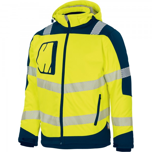 Vizwell VW268BY Winter-Softshelljacke leuchtgelb-marine