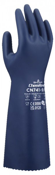 SHOWA CN741 Nitril-Chemikalienschutzhandschuhe mit langer Stulpe