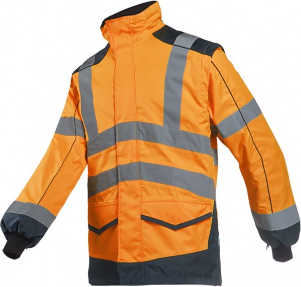 Sioen Alford 168AA2EU1 Warnschutz-Regenblouson mit abnehmbaren Ärmeln