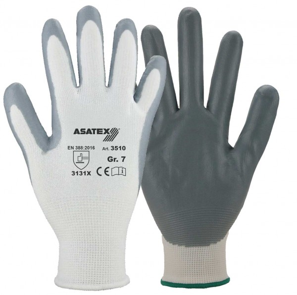 Asatex 3510 Nitril-Schutzhandschuhe teilbeschichtet