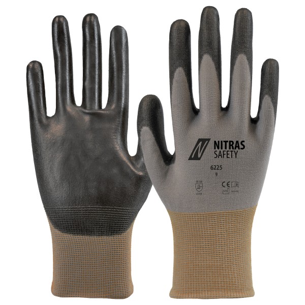 Nitras 6225 Montagehandschuhe PU grau