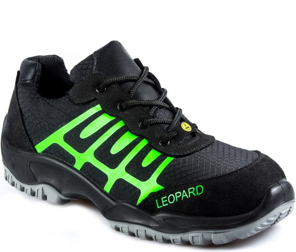 Leopard E0435 Halbschuhe S1 ESD schwarz/neongrün