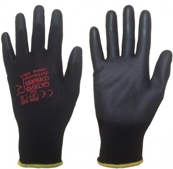 Super Worker darkworker PU-Schutzhandschuhe schwarz