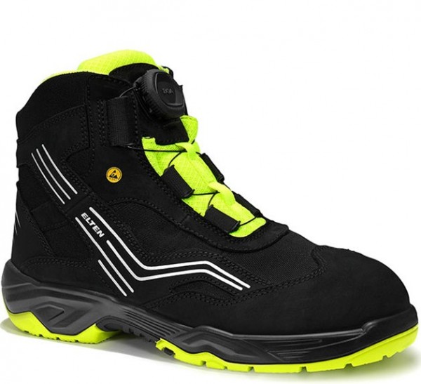 Elten Ambition Boa Mid 76752 Schnürstiefel ESD S2 schwarz/gelb