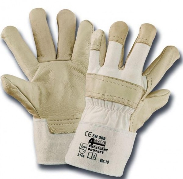 4Safe HKT8701 Excellent V Rindnarbenlederhandschuhe