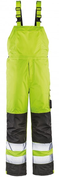 4 Protect ATLANTA 3485 Warn-Winter-Wetterschutz-Latzhose leuchtgelb-grau