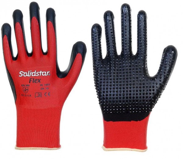 Solidstar 1491 Flex Nitril-Mikroschaum-Schutzhandschuhe mit Noppen