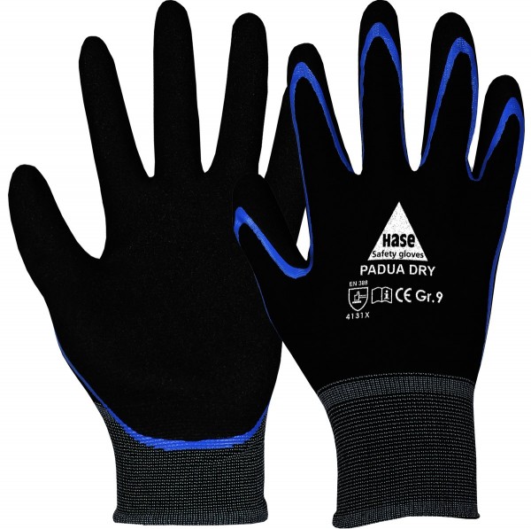 Hase 508640 Padua Dry Nitril-Schutzhandschuhe teilbeschichtet