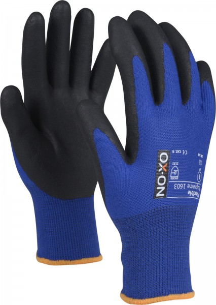 OX-ON Flexible Supreme 1603 Nitril-Schutzhandschuhe teilbeschichtet