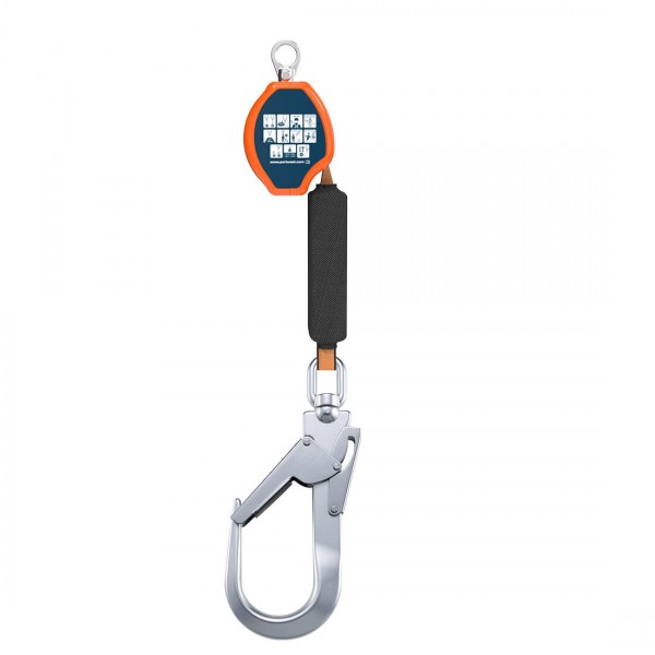 Portwest FP80 - 2m selbstaufrollende Rettungsleine 140kg Orange/Schwarz