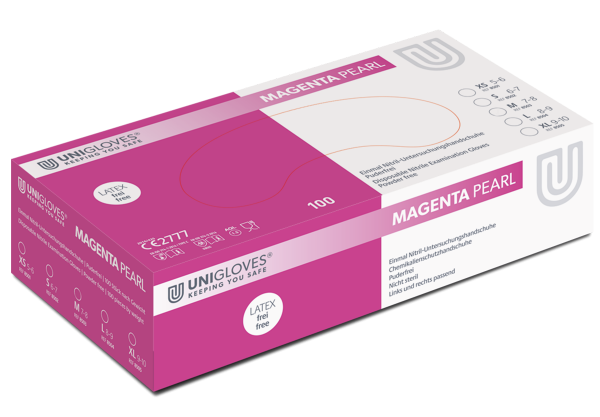 Unigloves Magenta Pearl Nitril-Einweghandschuhe puderfrei
