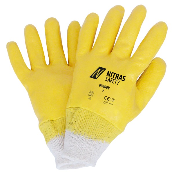 Nitras 03400V Nitril-Baumwollhandschuhe vollbeschichtet