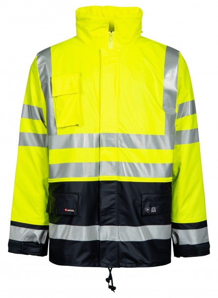 Lyngsøe LR32 Warnschutz Regenjacke in PU-Qualität mit herausnehmbaren Steppfutter