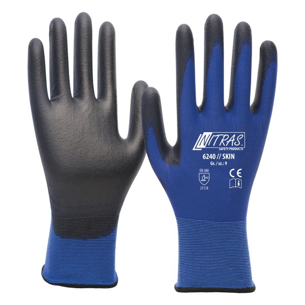 Nitras 6240 Skin PU-Schutzhandschuhe teilbeschichtet
