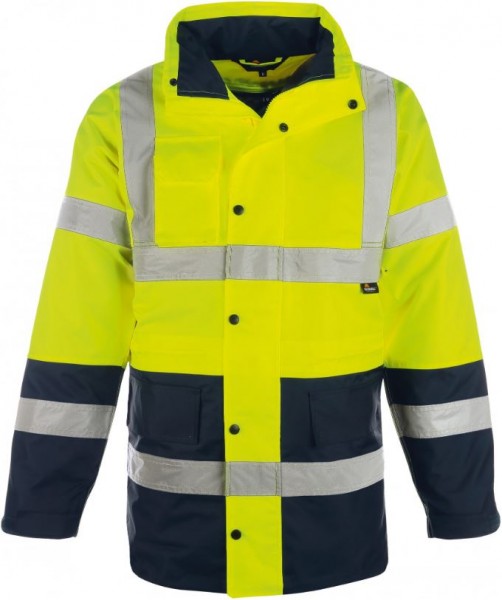 Vizwell VW05DY Warnschutzparka 2 in 1 leuchtgelb/marine