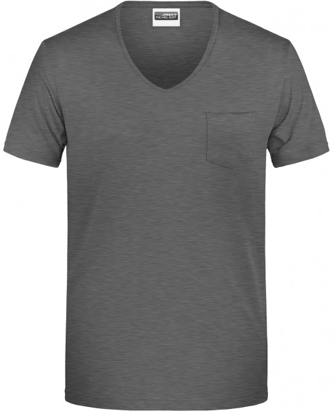 James & Nicholson 8004 Herren V-T-Shirt mit Brusttasche in 5 Farben