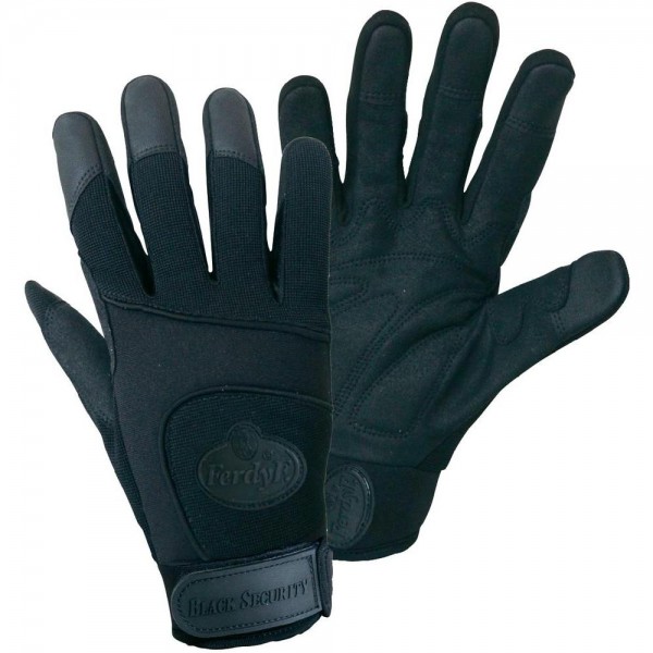 FerdyF. 1911 Black Security Mechanikerhandschuhe aus Synthetikleder
