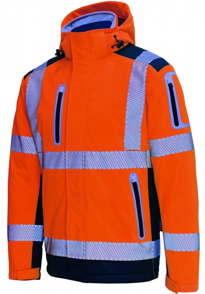 Vizwell VW177DO Winter-Softshelljacke 3 in 1 leuchtorange-marine
