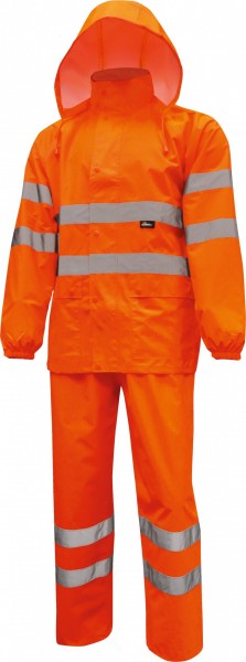 Vizwell VW6768O Warnschutz-Regenanzug Kombination leuchtorange