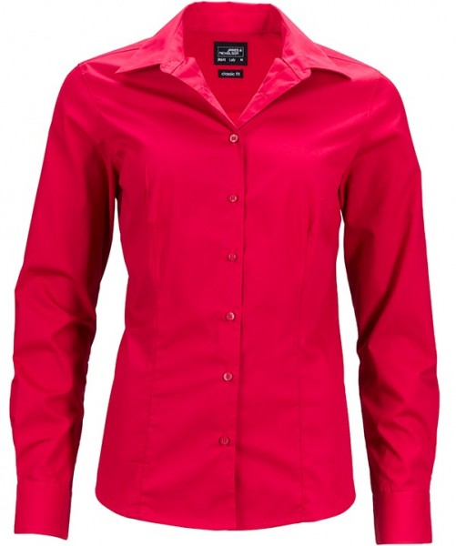 James & Nicholson JN641 Damen Langarm Business Bluse in 11 Farben