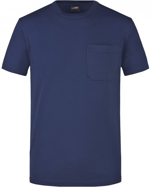 James & Nicholson JN920 Herren Rundhals Shirt mit Brusttasche in 10 Farben