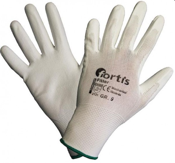 Fortis Fitter PU-Strickhandschuhe teilbeschichtet weiß