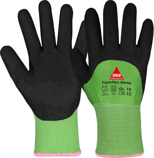 Hase 508620 SuperFlex Winter Nitril-Kälteschutzhandschuhe 3/4 beschichtet