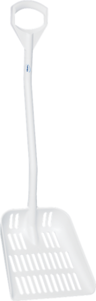Vikan 56035 Ergonomische Schaufel mit Abflusslöchern, 380 x 340 x 90 mm, 1145 mm