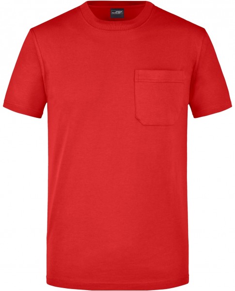 James & Nicholson JN920 Herren Rundhals Shirt mit Brusttasche in 10 Farben