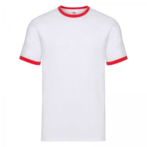 Fruit of The Loom Valueweight Ringer T in 9 Farben