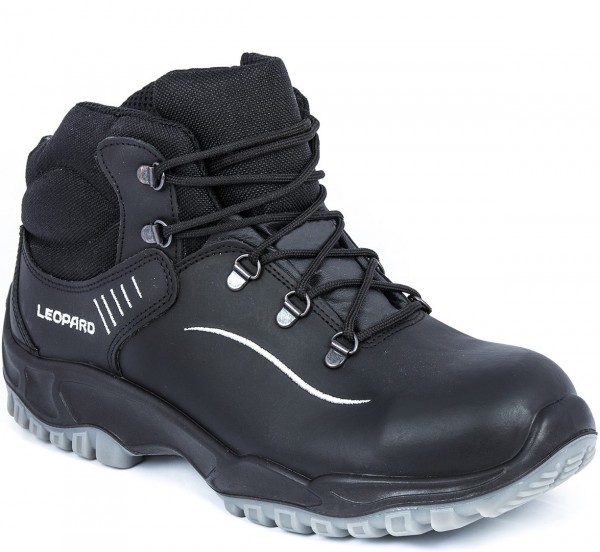 Leopard 01480 Schnürstiefel S3 schwarz/silber (reflektierend)