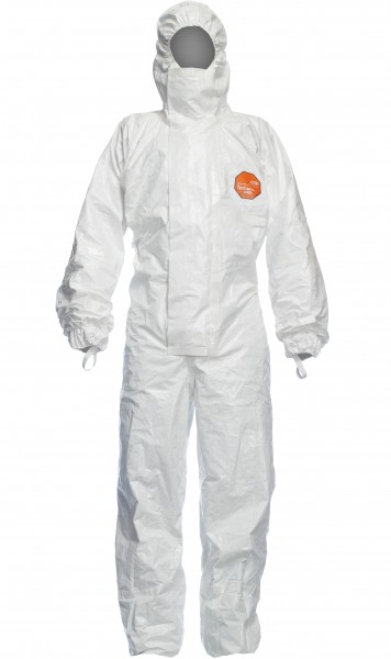 DuPont Tychem 4000S CHZ6 Schutzoverall mit Füßlingen Kat. III Typ 3B + 4B + 5B + 6B